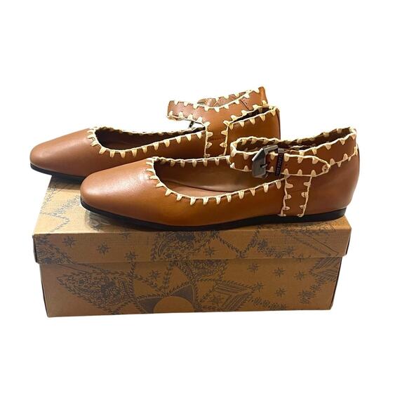 Free People Crochet Mystic Mary Jane Flats In Tan Size 9 US NEW - Picture 5 of 10